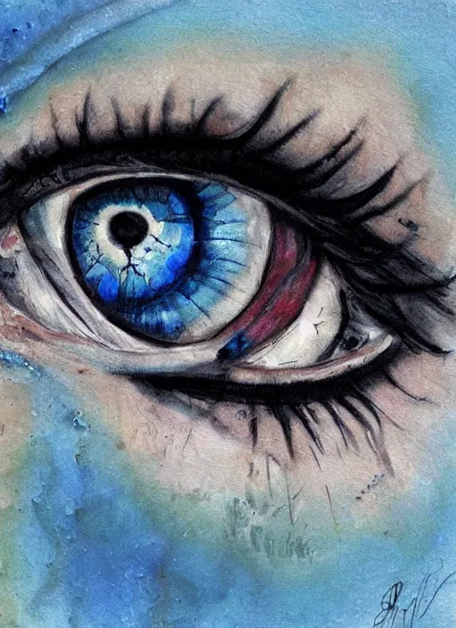 Image similar to portrait of a stunningly beautiful eye, art by signature
