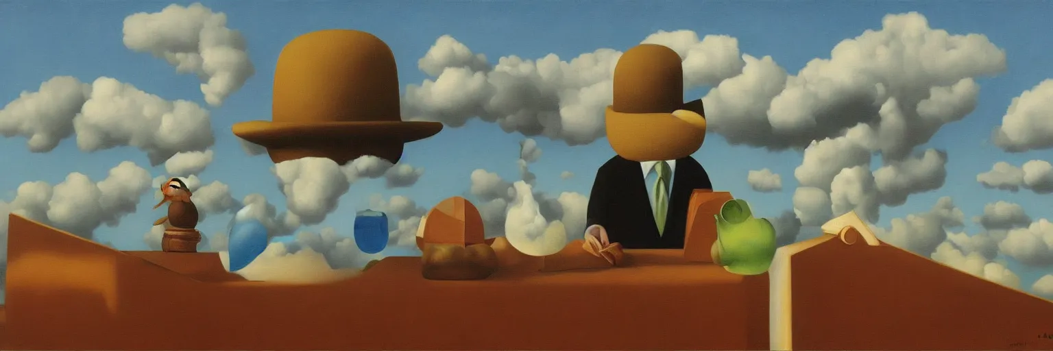 Prompt: mouse oil painting magritte