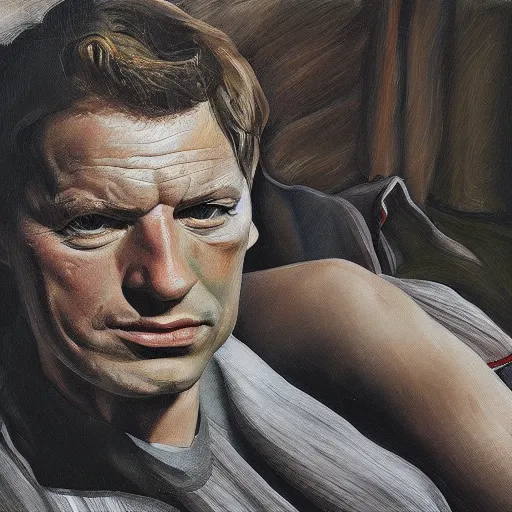 Prompt: high quality high detail painting by lucian freud, hd, portrait of spiderman, photorealistic lighting
