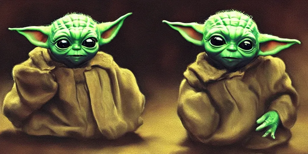 Baby Yoda and 'Mando' dance portrait, refined, | Stable Diffusion | OpenArt