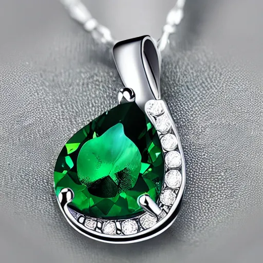 Prompt: emerald music note, jewels , gems, silver