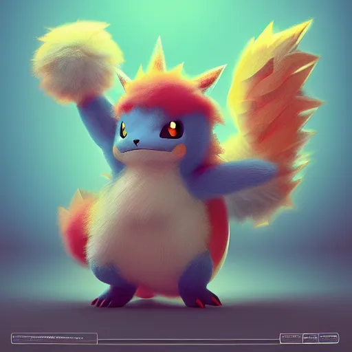 Prompt: a fuzzy pokemon:: by beeple and James Gilleard and Justin Gerard :: ornate, dynamic, particulate, intricate, elegant, highly detailed, centered, artstation, smooth, sharp focus, octane render, 3