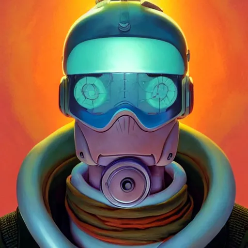 Image similar to 2 0 7 7 futurama bender portrait by charles vess and james jean and erik jones and rhads, inspired by ghost in the shell, beautiful fine face features, intricate high details, sharp, ultradetailed, 3 d octane render