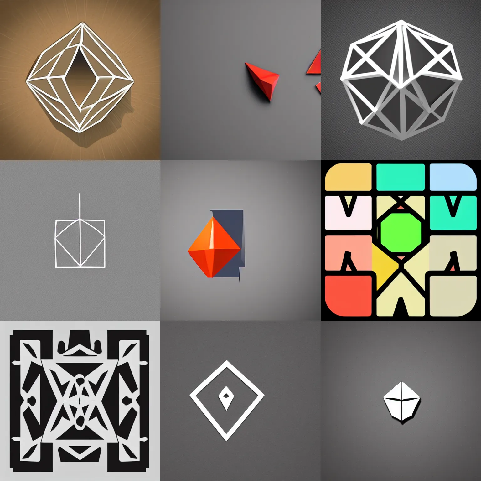 Prompt: minimalist vector origami icon symmetrical coherent D20