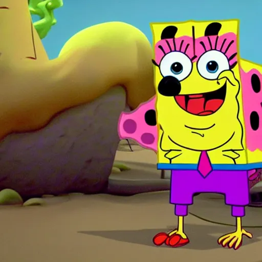 Image similar to drake in an episode of spongebob, realistic, 8 k, rtx, high detail,