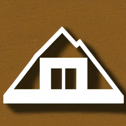 Image similar to logo of a house with a door open, minimalistic, vectorized logo style