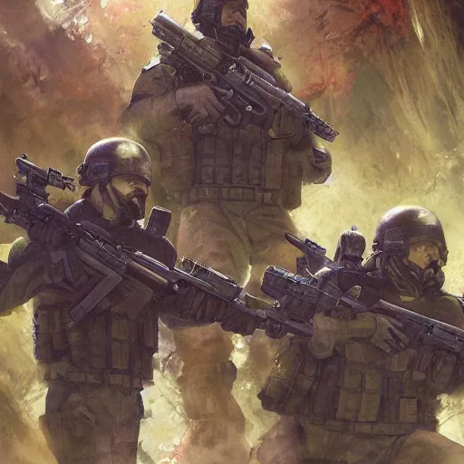Prompt: tactical team in the underworld, by jon foster