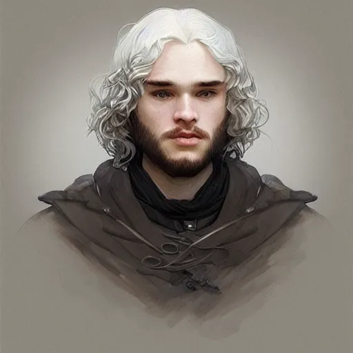 Image similar to portrait of john snow, intricate, elegant, highly detailed, digital painting, artstation, concept art, smooth, sharp focus, illustration, art by artgerm and greg rutkowski and alphonse mucha and william - adolphe bouguereau