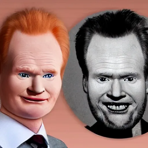 Image similar to carrot with connan o brien face caricature