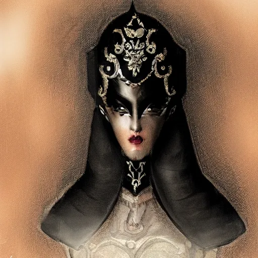 Image similar to dark character design inspired by venice carnival, concept art, smooth