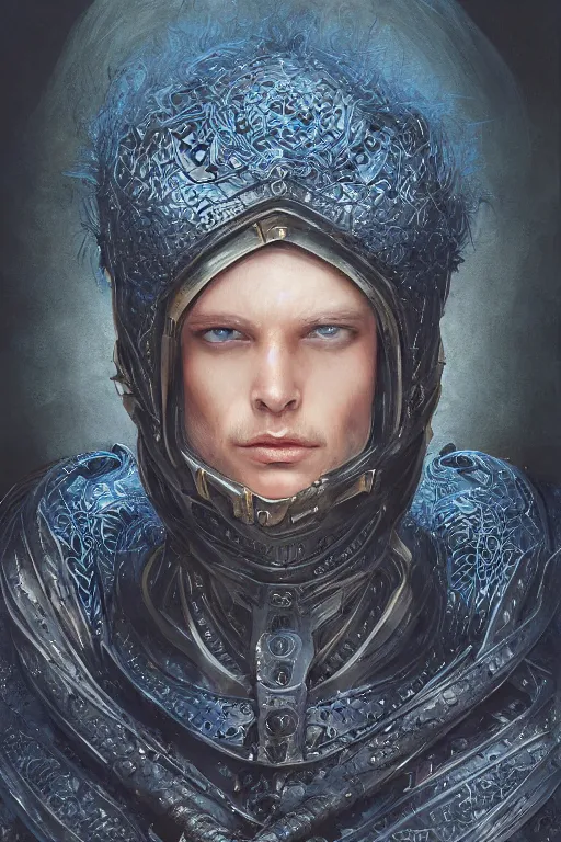 Prompt: realistic detailed photo of freman from Arrakis, blue eyes, woven armour, intricate complexity, Behance, golden ratio, Kojima, Amano, Charlie Bowater, Karol Bak, Greg Hildebrandt, Jean Delville, and Mark Brooks, Neo-Gothic, gothic, rich deep colors