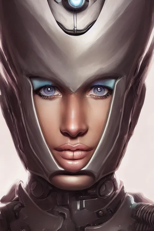 Image similar to a portrait of a swirly cyborg with a hood and mechanical part by Mars Chris and Artgerm, highly detailed, trending on artstation