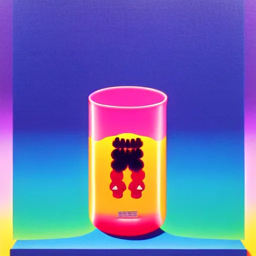Image similar to juice by shusei nagaoka, kaws, david rudnick, airbrush on canvas, pastell colours, cell shaded, 8 k