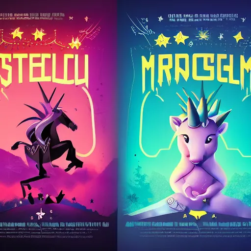 Image similar to dribbble design twitch streamer spacingunicorn movie poster