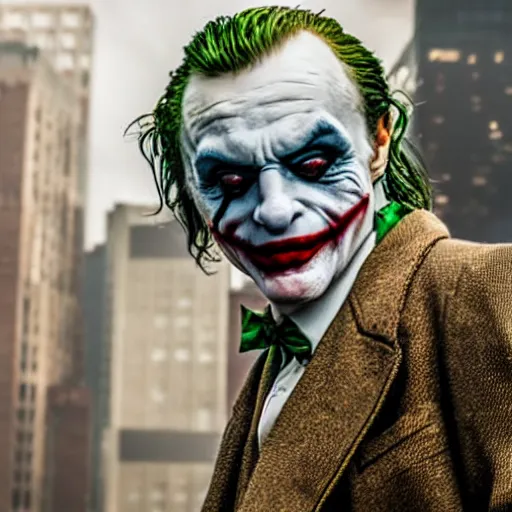 Image similar to film still of Jack Nicolson as joker in the new Joker movie