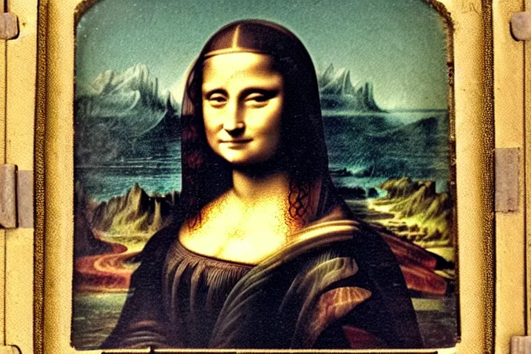 Prompt: daguerreotype of the Mona Lisa H 1024