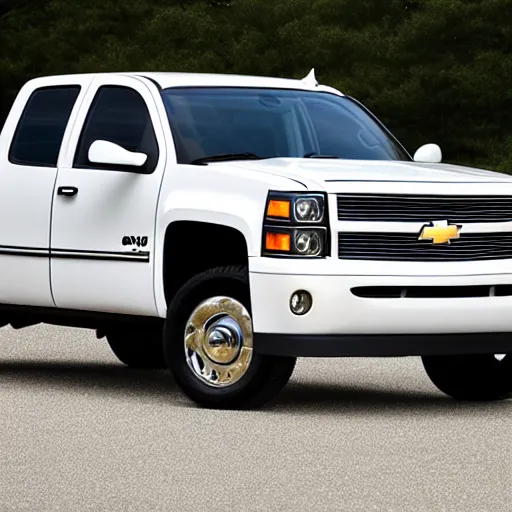 Image similar to goldplated 2006 small white chevy silverado