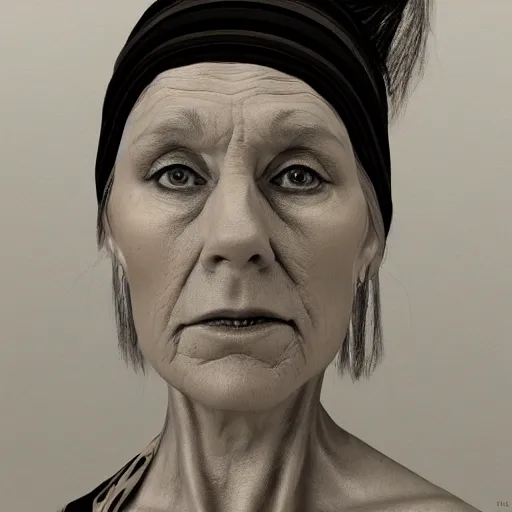 Prompt: artstation middle aged woman, very detailed, , portrait, high contrast