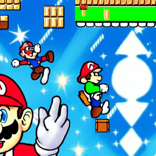 Image similar to super Mario bros super show in space