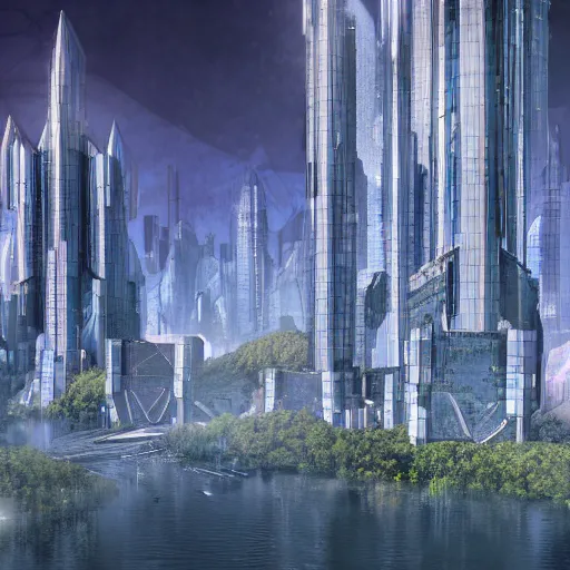 Prompt: highly detailed arcology city in a utopian future, digital art, cinematic shot