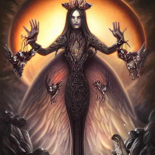 Image similar to the beginnings of creation, high resolution, highly detailed, dark fantasy, by anne stokes, digital art