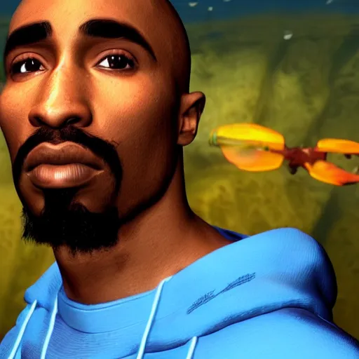 Prompt: Tupac in Subnautica