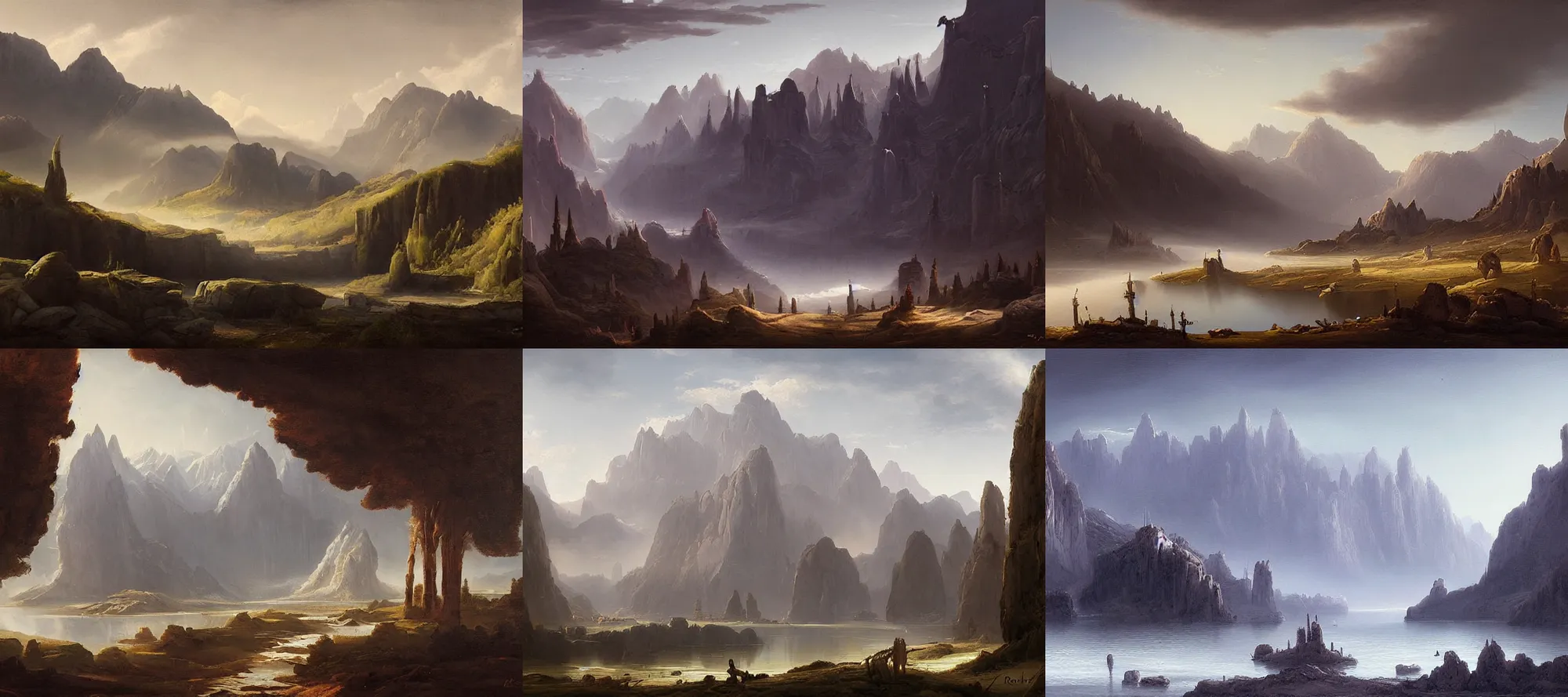 Prompt: corellia landscape painting by raphael lacoste