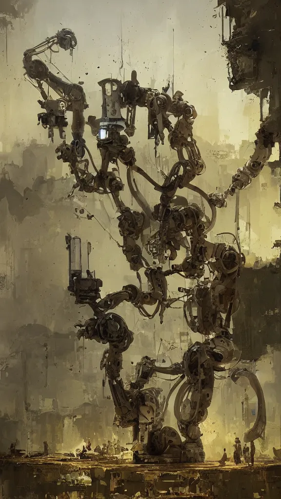 Prompt: robot painting a robot on canvas, intricate, highly detailed, photorealistic, film still, by carl spitzweg, ismail inceoglu, vdragan bibin, hans thoma, greg rutkowski, alexandros pyromallis, huang guangjian and gil elvgren and sachin teng