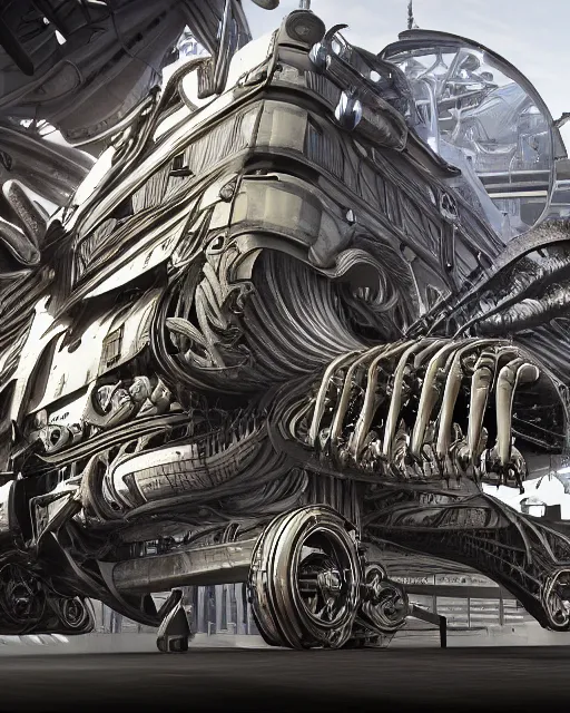 Image similar to gta 5 by hr giger, biomechanical, 4 k, hyper detailed