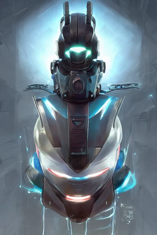 Image similar to epic mask helmet robot ninja portrait stylized as fornite style game design fanart by concept artist gervasio canda, behance hd by jesper ejsing, by rhads, makoto shinkai and lois van baarle, ilya kuvshinov, rossdraws global illumination radiating a glowing aura global illumination ray tracing hdr render in unreal engine 5