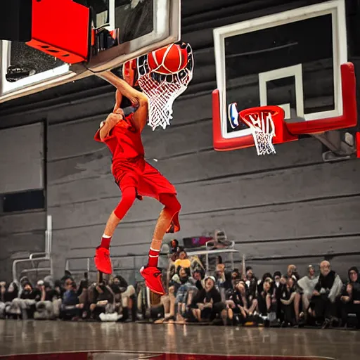 Image similar to nosferatu dunks the basketball and wins the big game, high quality, photograph