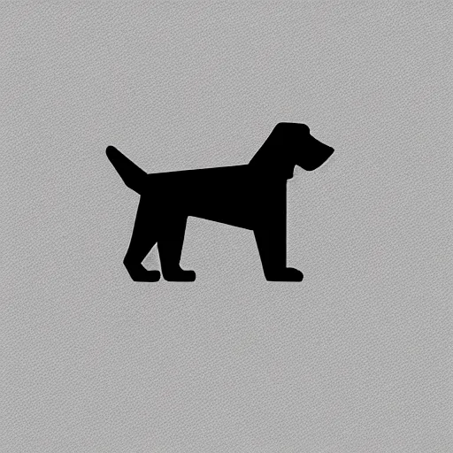 Prompt: minimal geometric dog logo by karl gerstner, monochrome, symmetrical