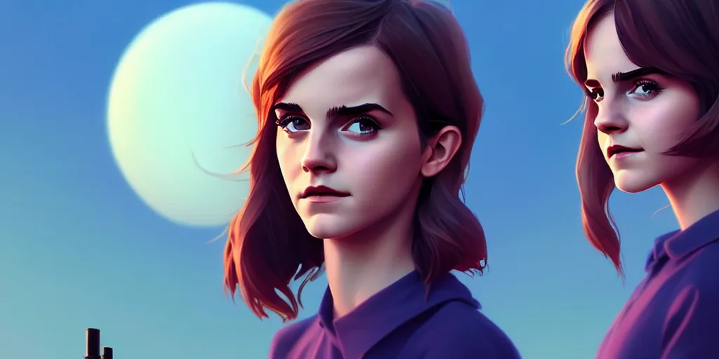 Image similar to portrait of Emma Watson, mattepainting concept Blizzard pixar maya engine on stylized background splash comics global illumination lighting artstation lois van baarle, ilya kuvshinov, rossdraws