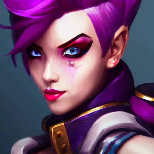 Prompt: portrait of Vi from League of Legends, by Fortiche Studio, by Riot Games, from Netflix's Arcane, trending on artstation,fine details, realistic shaded, fine-face, pretty face, cinematography by Stanley kubrick