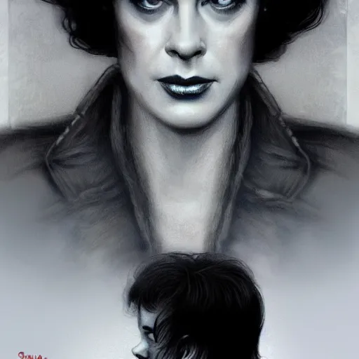 Prompt: Sean Young Rachael from blade runner digital illustration by Mark Brooks and Brad Kunkle