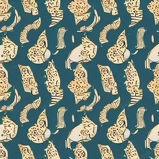 Image similar to seamless pattern, cartoon catfish