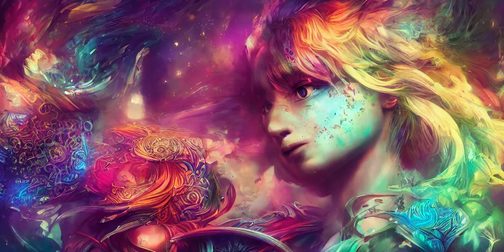 Image similar to dreamscape, female, ross tran, vivid colors, rainbow colors, anatomical, highly detailed sculpture, intricate detailed, ommatidia, 8 k, cinematic atmosphere, post - processing