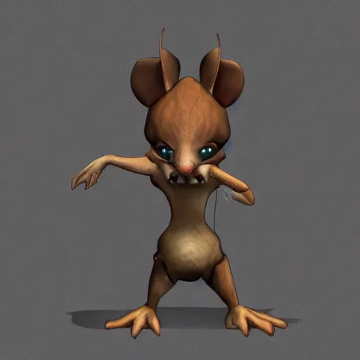 Image similar to dino mouse, intimidating pose, concept art