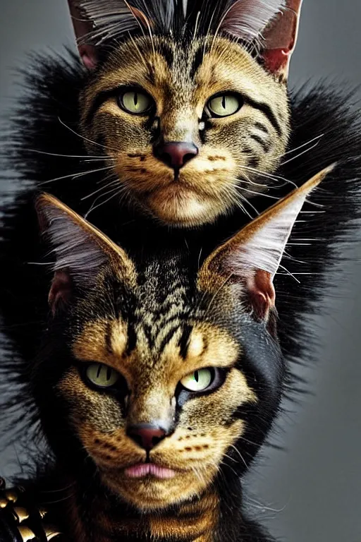 Image similar to head and shoulders portrait of a warrior, tabaxi, black cat, male, breastplate, magical, high fantasy, d & d, by annie liebovitz, face details, extremely detailed, vogue fashion photo