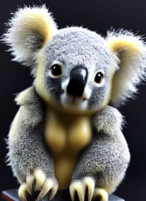 Prompt: 80mm resin detailed miniature of fluffy koala, Product Introduction Photos, 4K, Full body, simple background