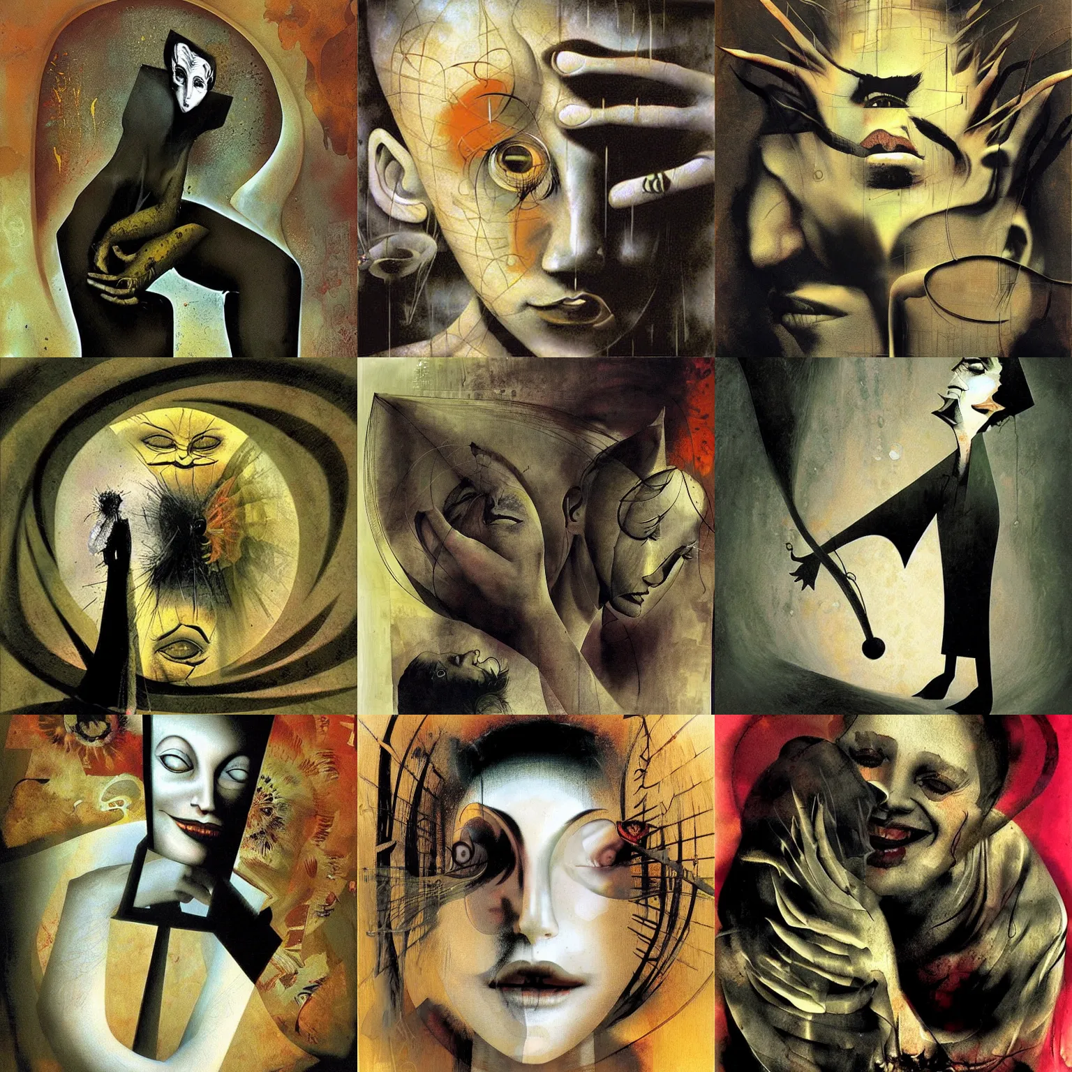 Image similar to deep happiness, by dave mckean