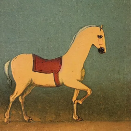 Prompt: panorama racławicka, old polish painting of a horse