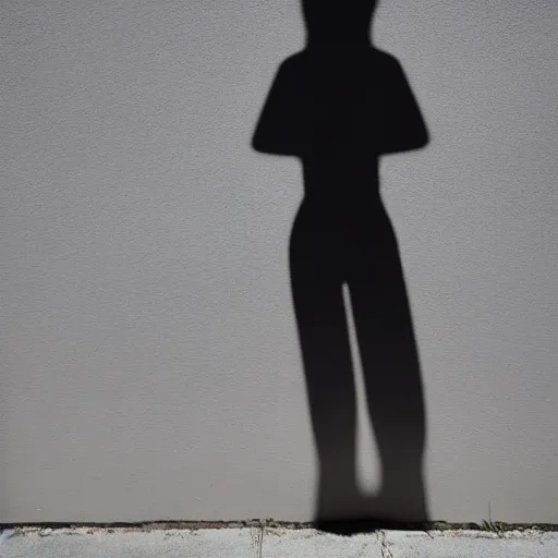 Image similar to a human female shadow projected on the wall