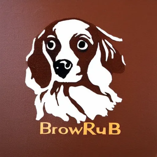 Image similar to painting of a brown and white sprocker spaniel pub logo