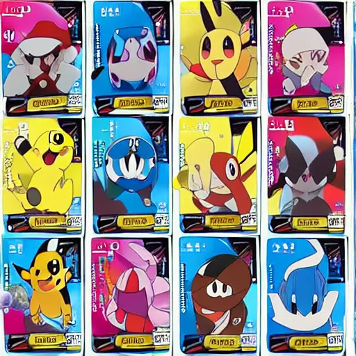 Image similar to pokemon cards with snooki, joe biden, nicki minaj, kim kardashian, osama bin laden, pokemon anime style, hd 8k image high detail, at target