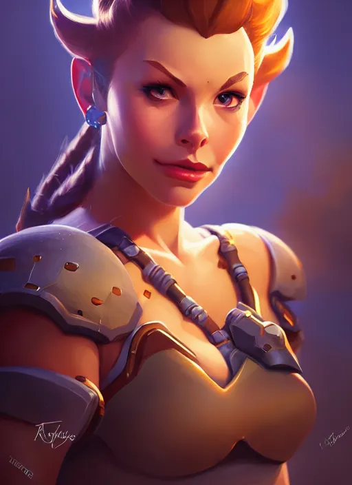 Prompt: lovely brigitte from overwatch, fantasy, fantasy art, character portrait, portrait, close up, highly detailed, scifi art, intricate detail, amazing detail, sharp focus, vintage fantasy art, vintage sci - fi art, radiant light, trending on artstation, caustics, by rhads