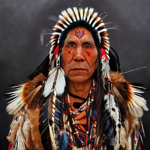 a native american shaman with an a shaman mask, | Stable Diffusion