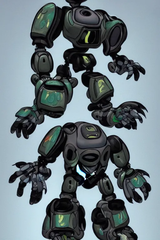 Prompt: a humanoid pangolin robot with big mechanical fists, inafune design, official mmx concept