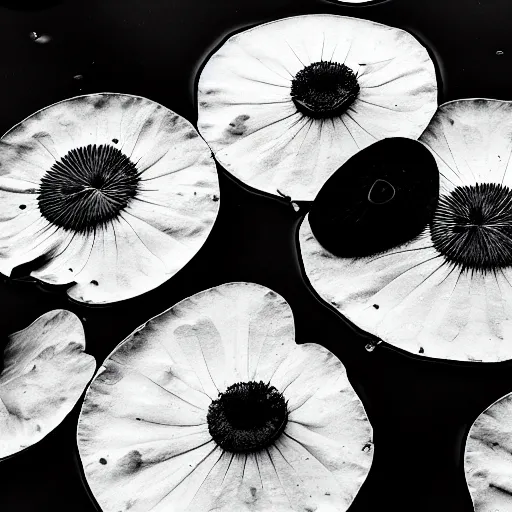 Image similar to lily pads, award winning black and white photography