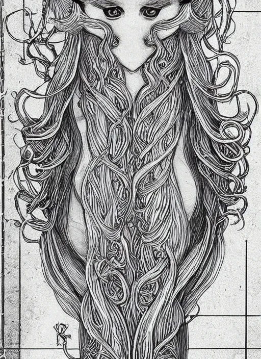 Image similar to beautiful new character concept, d & d, long blond hair, intricate design, symmetry